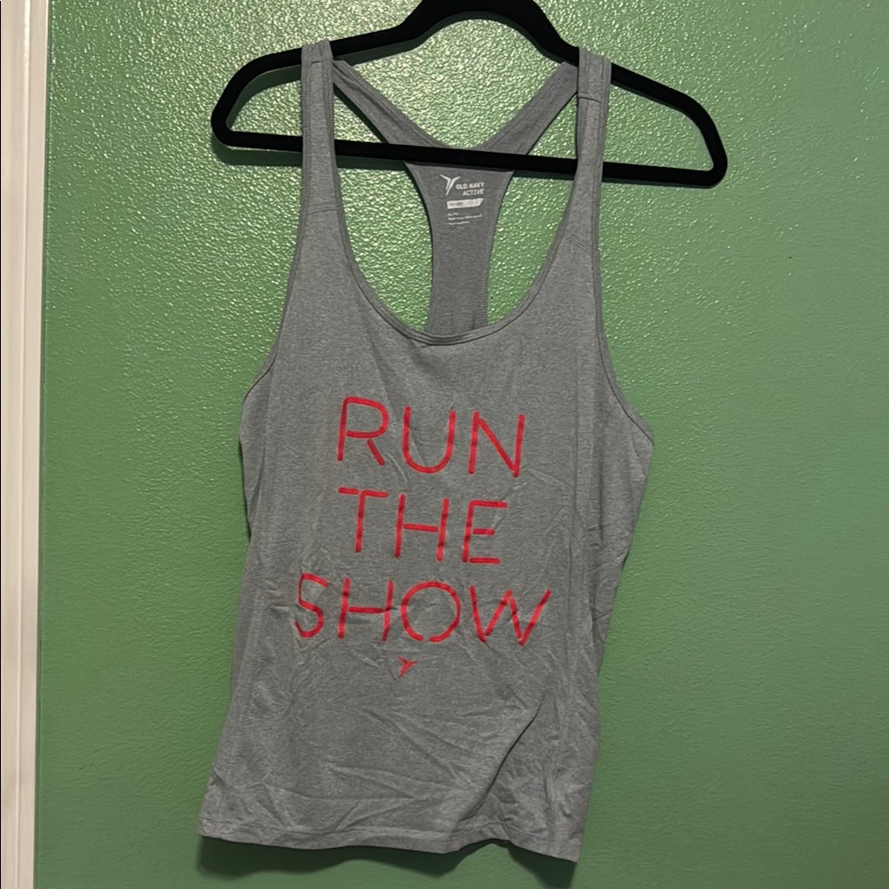 Gray and Pink Women's Tank Top
